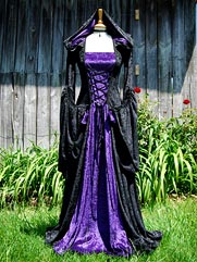Violet-016 Hooded medieval dress