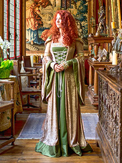 Custom Green and Gold Medieval dress