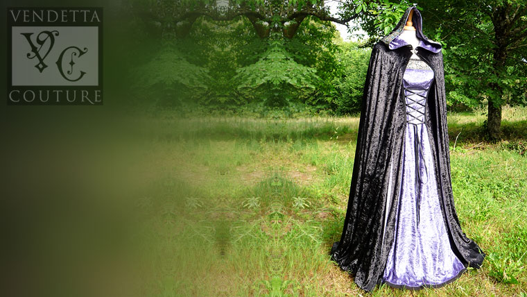Daylily-012 medieval style gown with matching cloak