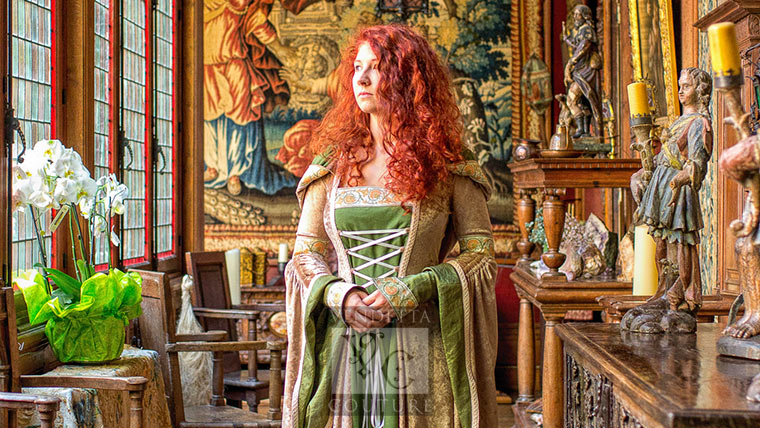 Custom Green and Gold  Medieval Dress
