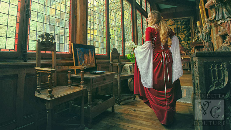 Red medieval dress
